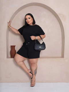 Conjunto Short C/ Blusa Plus Size Casual Com Bolso Soltinho na internet