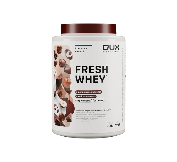 FRESH WHEY CHOCOLATE E AVELÃ (900G) - DUX NUTRITION