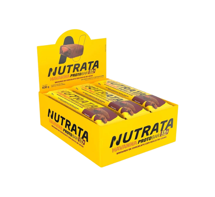 PROTOBAR HAVANNA BROWNIE DE CHOCOLATE COM DOCE DE LEITE (CAIXA COM 9 UN.) - NUTRATA