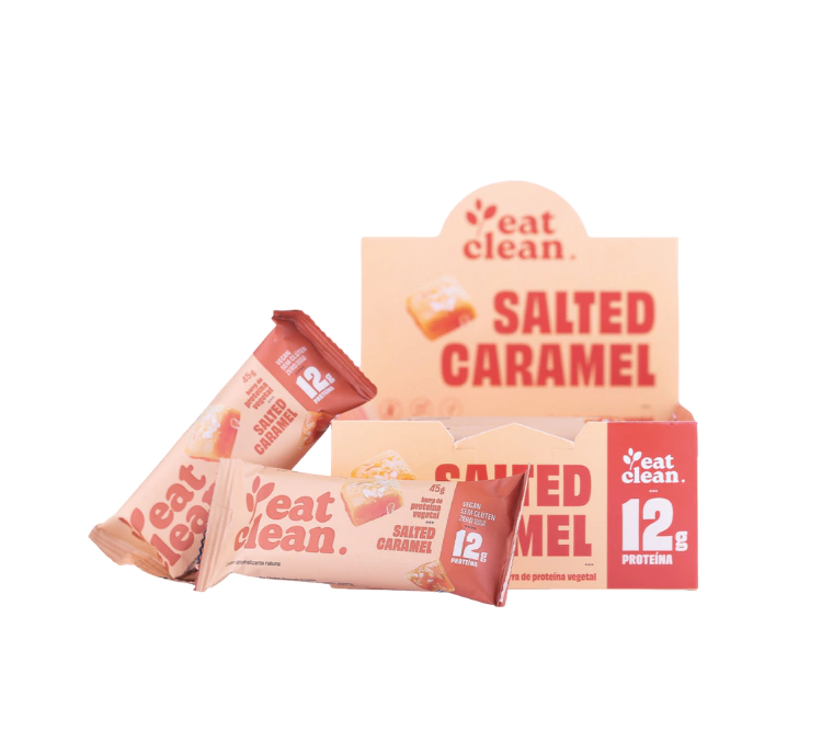 BARRA DE PROTEÍNA SALTED CARAMEL (CX. COM 12 UN.) - EAT CLEAN
