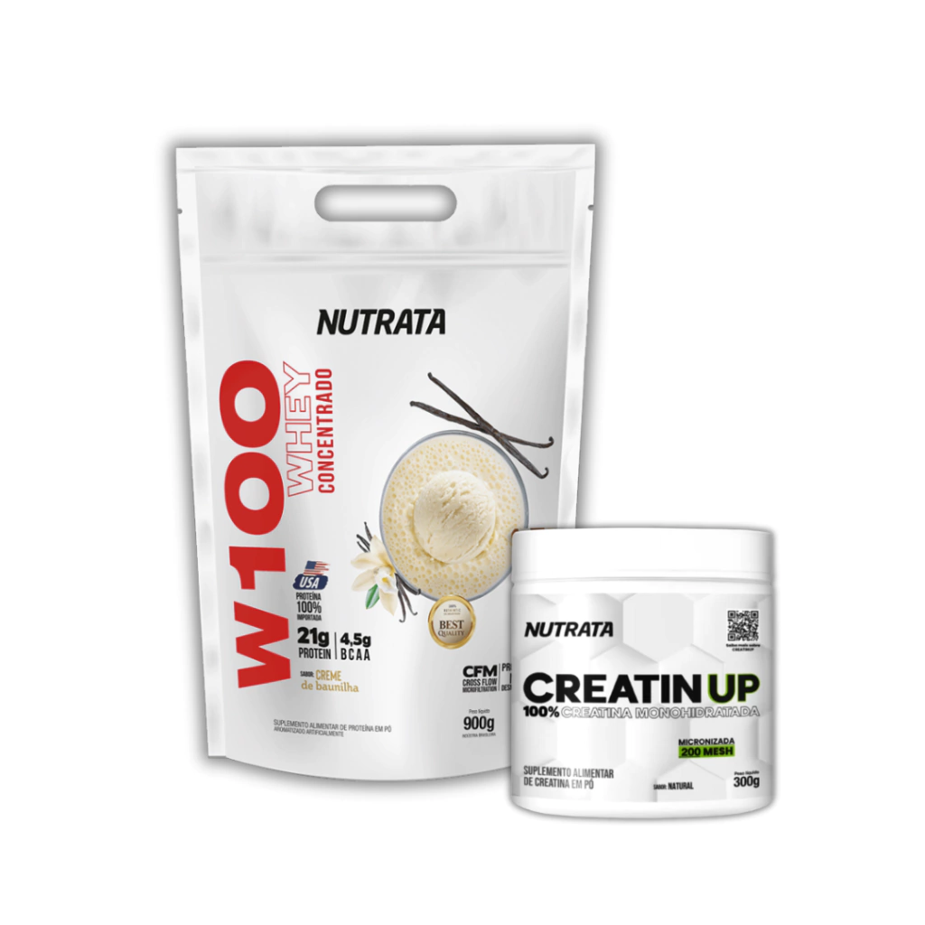 COMBO: W100 REFIL 900G NUTRATA + CREATINA 300G NUTRATA