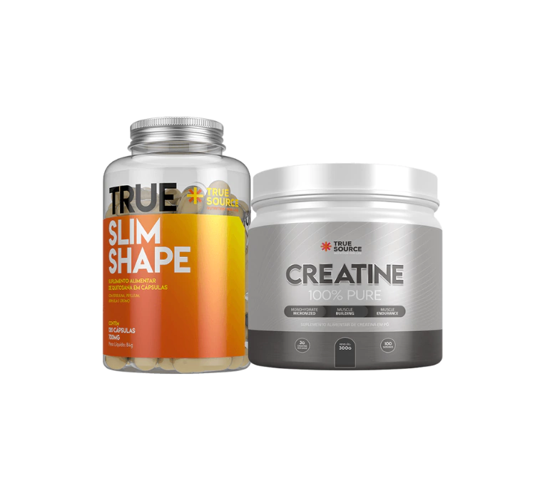 COMBO: SLIM SHAPE (120 CAPS) + CREATINA 100% PURE 300G - TRUE SOURCE