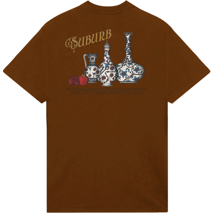 Camiseta Suburb Vasos - Marrom