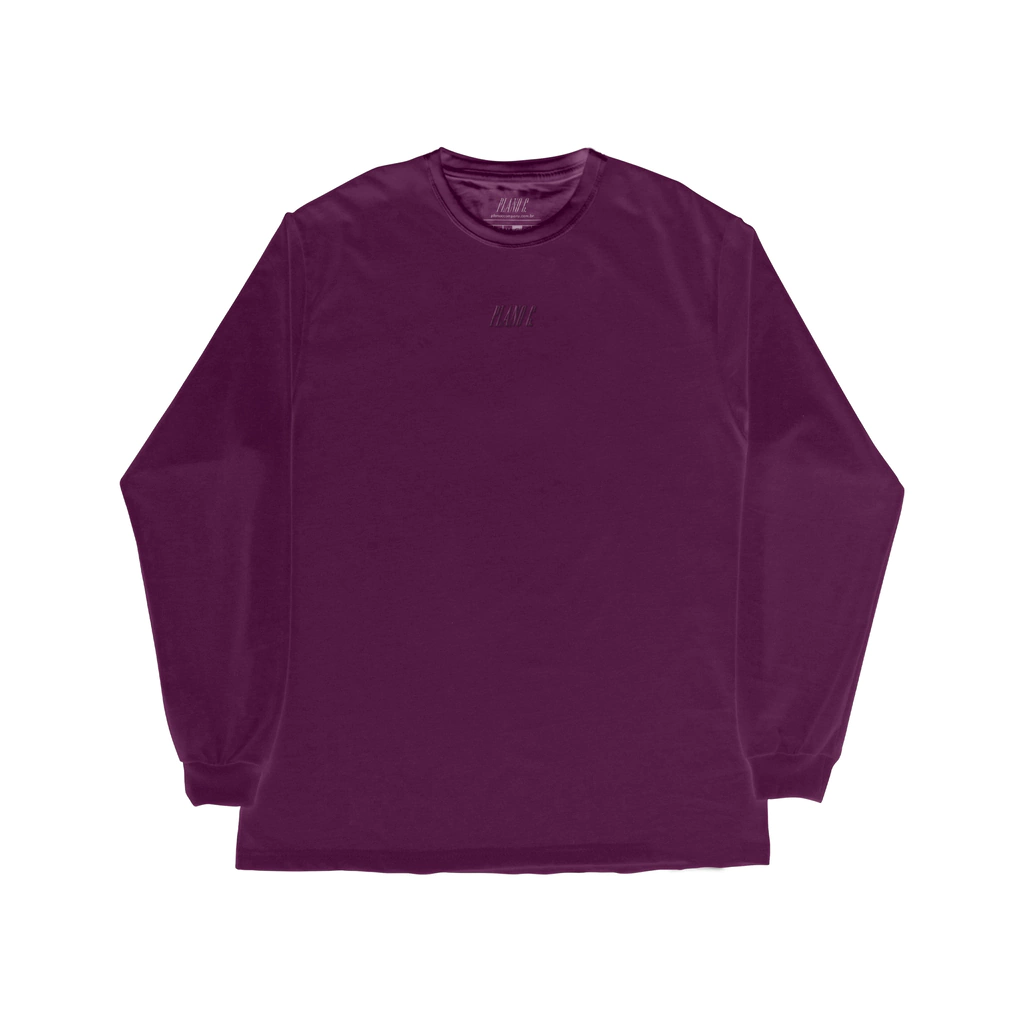 Camiseta Manga Longa Plano C Logo Bordada - Vinho