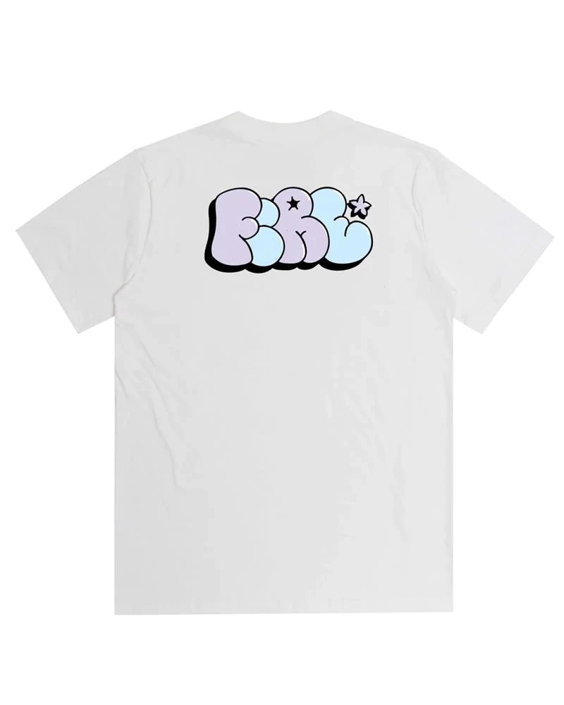 Camiseta Premium Fire Purple Bomb Letters - Off White