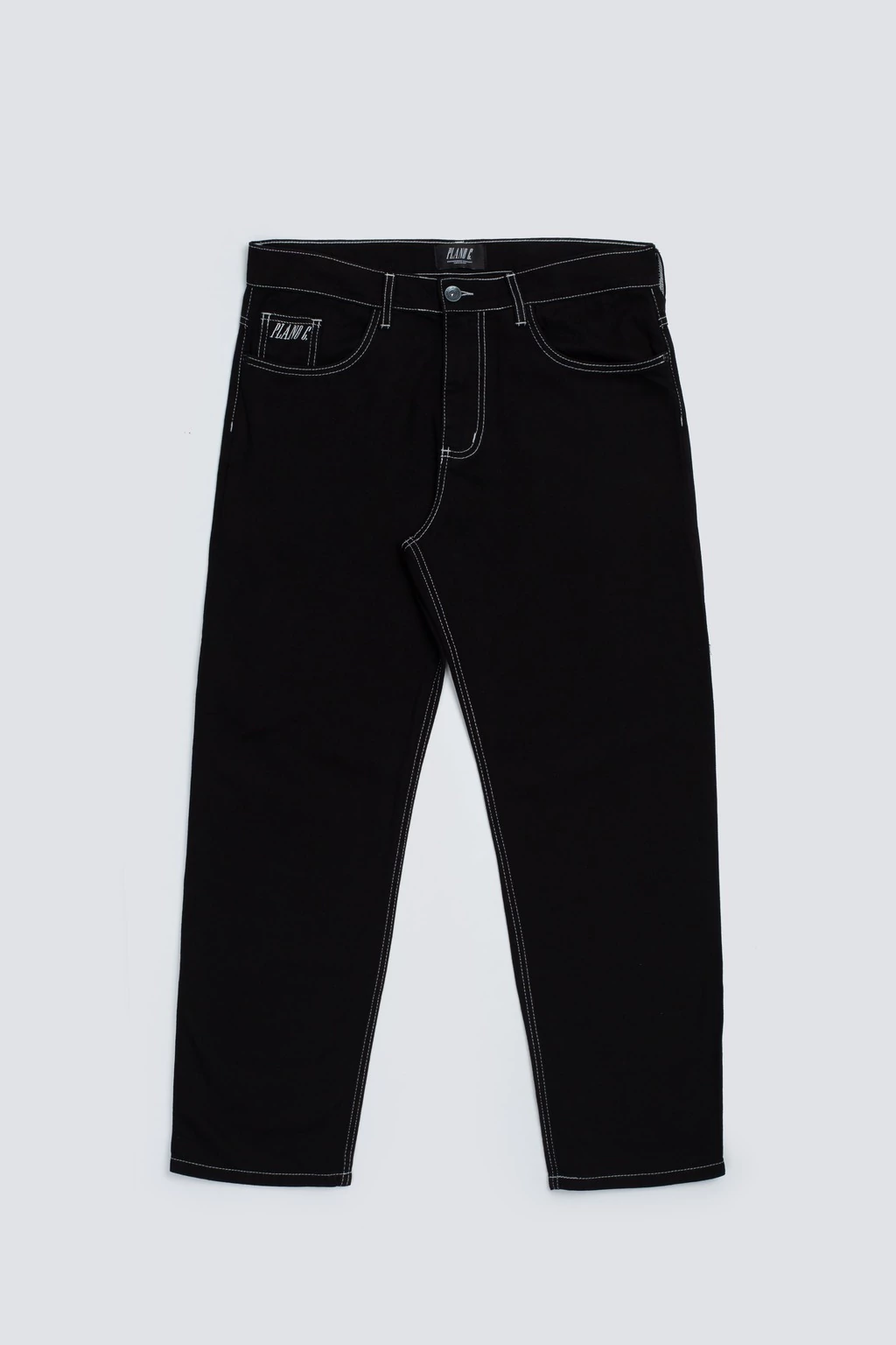 Calça Sarja Plano C Baggy Contrast - Preta