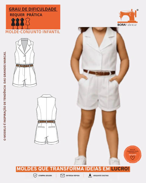 Conjunto INFANTIL - Base Plano - GRADE 4.6.8.10 ANOS -REF.INF0104