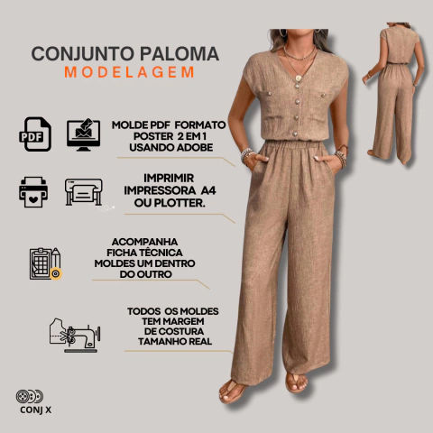 Molde em PDF (Poster) - Conjunto Michele - Grade (P.M.G.GG) - Tecido Plano - (cópia)