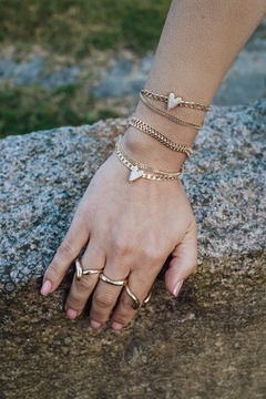 Pulseira Lacraia 3mm Dourado/Prata