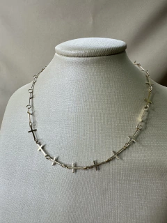 Choker Cruz Lisa Dourado/Prata - comprar online
