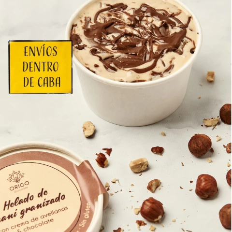 Helado de maní granizado & crema de avellanas - sin azúcar