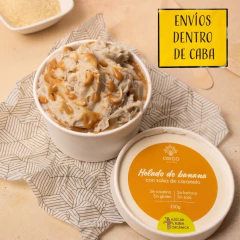 Helado de banana & salsa de caramelo