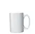 Caneca reta branca de porcelana com capacidade de 150 ml, com alça oval