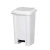 Lixeira retangular de 100 litros branca com pedal.
