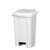 Lixeira retangular de 25 litros com pedal, na cor branca, ideal para ambientes profissionais.