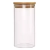 Pote hermético de vidro borosilicato de 800ml com tampa de bambu.
