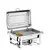 Rechaud retangular de inox com tampa articulada e estrutura resistente da marca Brinox.