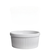 Tigela ramekin pequena de porcelana branca com capacidade de 77ml, com superfície externa texturizada em relevo vertical
