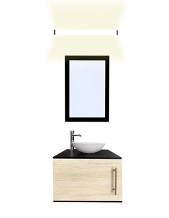 Gabinete De Baño Para Lavabo AGNES Con Lampara Y Espejo - Decomobil
