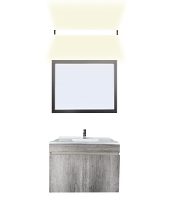 Gabinete De Baño Con Lavabo VINVENT Con Espejo Y Lampara - Decomobil