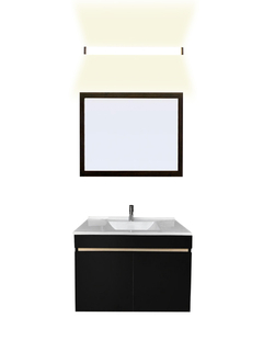 Gabinete De Baño Con Lavabo VINVENT Con Espejo Y Lampara