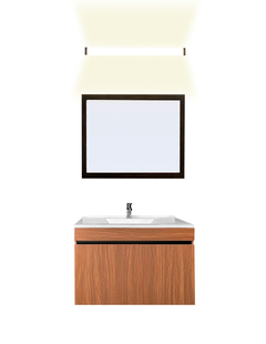Gabinete De Baño Con Lavabo VINVENT Con Espejo Y Lampara