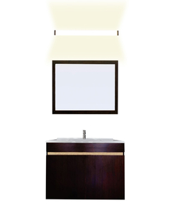 Gabinete De Baño Con Lavabo VINVENT Con Espejo Y Lampara - Decomobil