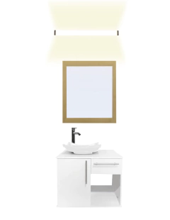 Gabinete Para Baño Con Lavabo AGATHA Con Lampara Y Espejo en internet