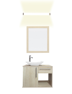 Gabinete Para Baño Con Lavabo AGATHA Con Lampara Y Espejo