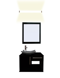 Gabinete Para Baño Con Lavabo AGATHA Con Lampara Y Espejo