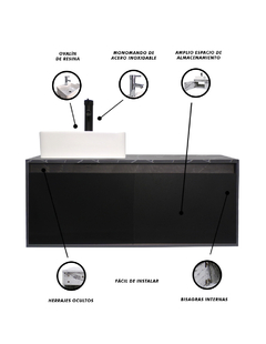 Gabinete Flotante Para Baño Con Lavamanos Y Llave OLIVIA - comprar en línea