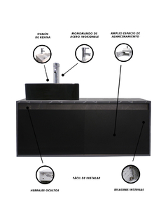 Gabinete Flotante Para Baño Con Lavamanos Y Llave OLIVIA - comprar en línea