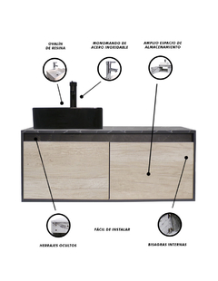 Gabinete Flotante Para Baño Con Lavamanos Y Llave OLIVIA en internet