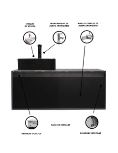Gabinete Flotante Para Baño Con Lavamanos Y Llave OLIVIA - Decomobil