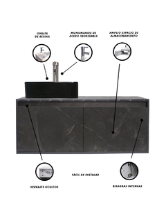Gabinete Flotante Para Baño Con Lavamanos Y Llave OLIVIA - tienda en línea