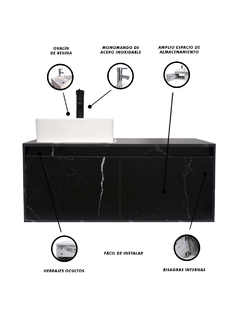 Gabinete Flotante Para Baño Con Lavamanos Y Llave OLIVIA - comprar en línea