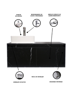 Gabinete Flotante Para Baño Con Lavamanos Y Llave OLIVIA - comprar en línea