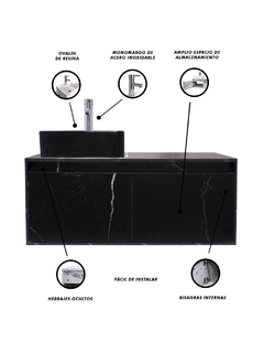 Gabinete Flotante Para Baño Con Lavamanos Y Llave OLIVIA - comprar en línea
