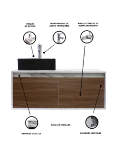 Gabinete Flotante Para Baño Con Lavamanos Y Llave OLIVIA en internet