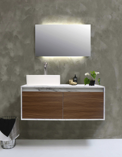 Gabinete Flotante Para Baño Con Lavamanos Y Llave OLIVIA - Decomobil
