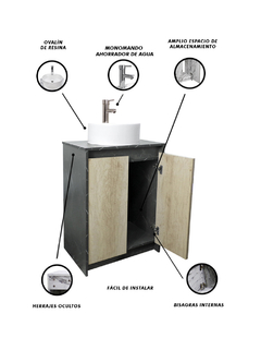 Gabinete Para Baño Con Lavabo Y Llave VARENNA Minimalista - tienda en línea