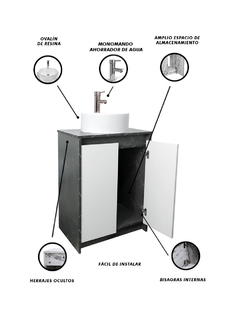 Gabinete Para Baño Con Lavabo Y Llave VARENNA Minimalista - tienda en línea