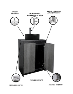 Gabinete Para Baño Con Lavabo Y Llave VARENNA Minimalista - tienda en línea