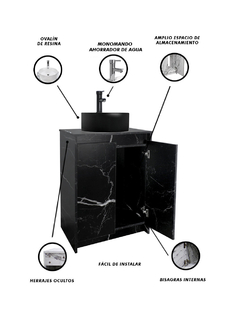 Imagen de Gabinete Para Baño Con Lavabo Y Llave VARENNA Minimalista