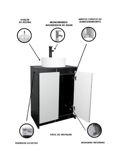Gabinete Para Baño Con Lavabo Y Llave VARENNA Minimalista - tienda en línea