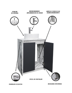 Gabinete Para Baño Con Lavabo Y Llave VARENNA Minimalista - tienda en línea