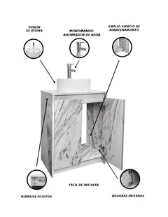 Gabinete Para Baño Con Lavabo Y Llave VARENNA Minimalista - tienda en línea