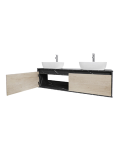 Gabinete Para Baño Con Doble Lavabo ANTON Minimalista - Decomobil
