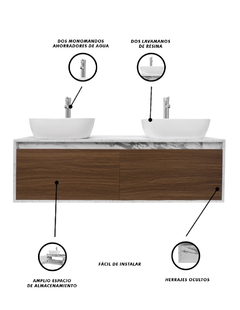 Gabinete Para Baño Con Doble Lavabo ANTON Minimalista en internet