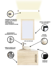 Gabinete De Baño Para Lavabo AGNES Con Lampara Y Espejo - comprar en línea
